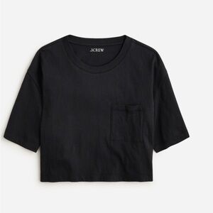 New J.Crew Vintage Jersey Cropped Pocket T-shirt-- Black (M)
